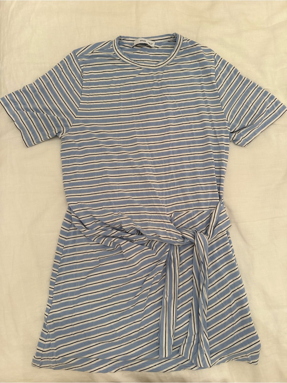 Mango SHORT STRIPED DRESS WITH KNOT - Picture 2 of 7